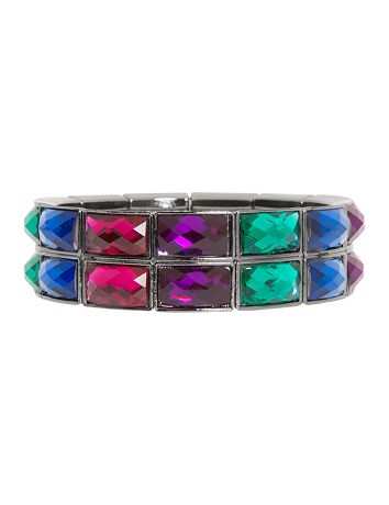 2 row rhinestone stretch bracelet by Lane Bryant
