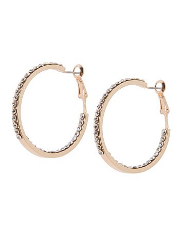 Rhinestone hoop earrings by Lane Bryant