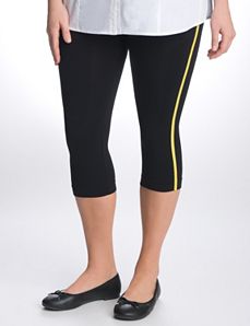 Control top striped capri leggings