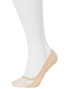 Lace & solid foot liners 2 pack