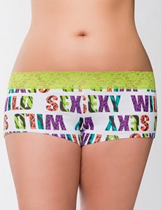 Sassy lace waist cotton boyshort
