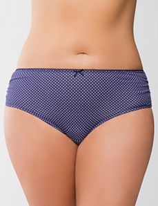 Ruched cotton hipster panty