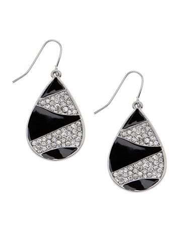Rhinestone zebra teardrop earrings by Lane Bryant