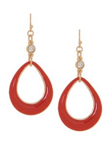 Enamel teardrop earrings by Lane Bryant