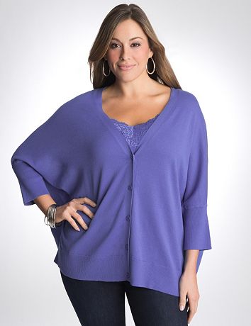 Tee shaped cardigan