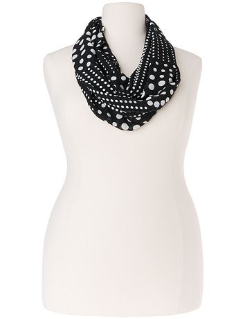 Graduated dot eternity scarf by Lane Bryant