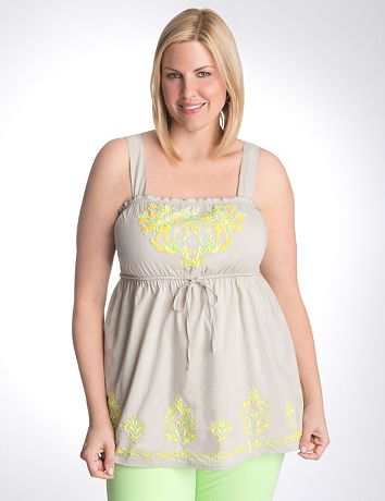 Full figure embroidered tank
