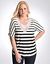Crochet trim striped tee