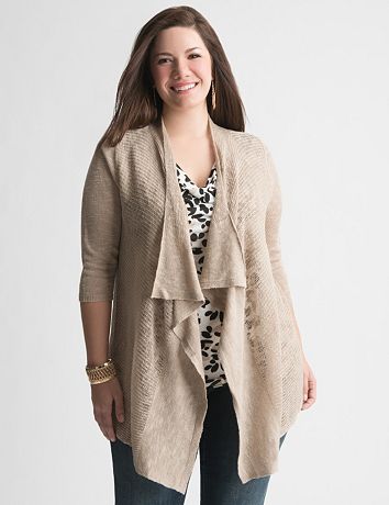 Mixed stitch draped cardigan