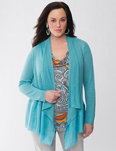 Lane Collection mixed linen draped cardigan