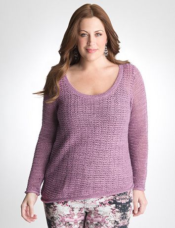 Asymmetric mesh sweater by DKNY JEANS