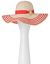 Striped straw hat with bamboo ring
