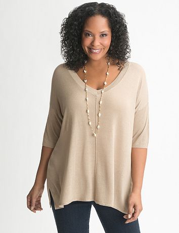 Stripe T-shape pullover sweater by Lane Bryant
