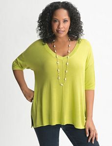 Stripe T-shape pullover sweater by Lane Bryant