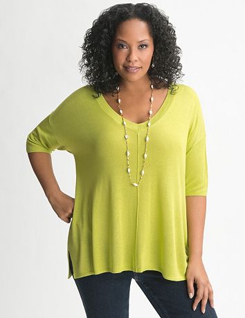 Stripe T-shape pullover sweater by Lane Bryant
