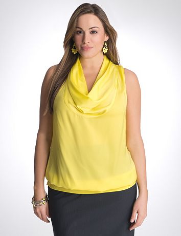 Full figure drape neck shell