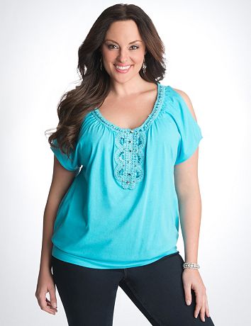 Full Figure Crochet Top by Lane Bryant