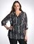 Full figure fan print utility blouse