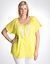 Full figure gauze crochet peasant top