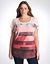 Plus size sequin stripe print tee