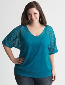 Full Figure Sparkle Stripe Top