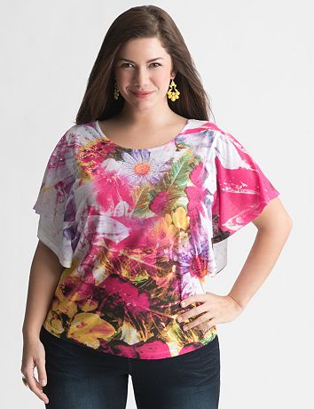 Crochet back floral tee by Seven7