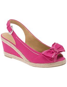 Canvas slingback wedge