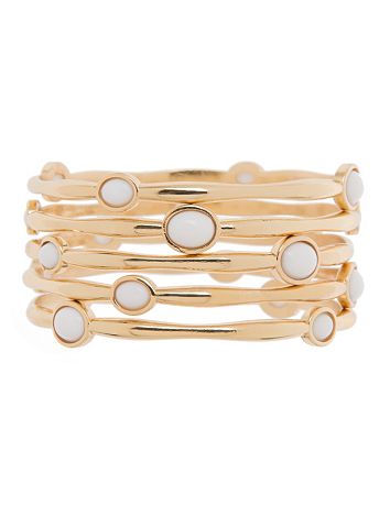 5 row polished stone bangle set by Lane Bryant