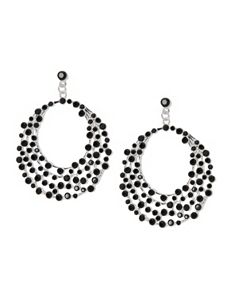 Polished stone button drop earrings by Lane Bryant