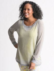 Plus Size Mesh Banded Bottom Top by Lane Bryant