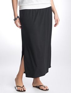 Full Figure Side Slit Maxi Skirt