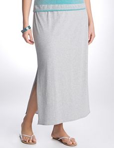 Full Figure Side Slit Maxi Skirt
