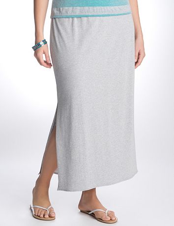 Full Figure Side Slit Maxi Skirt