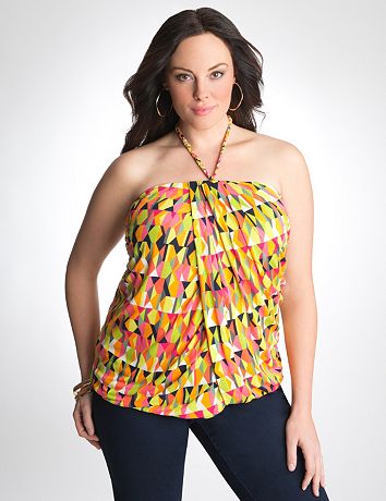 Plus Size Geo Print Tube Top by Lane Bryant