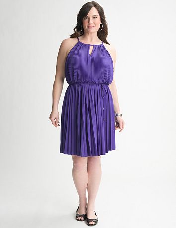 Plus Size Pleated Dress by Lane Bryant