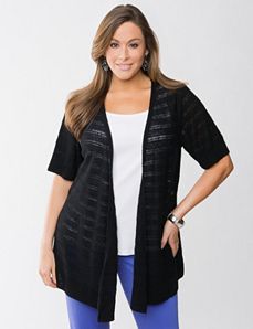 Full Figure Drop Stitch Cardigan by Lane Bryant