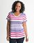 Striped slub V-neck tee