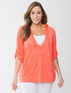 Burnout pullover hoodie by Lane Bryant