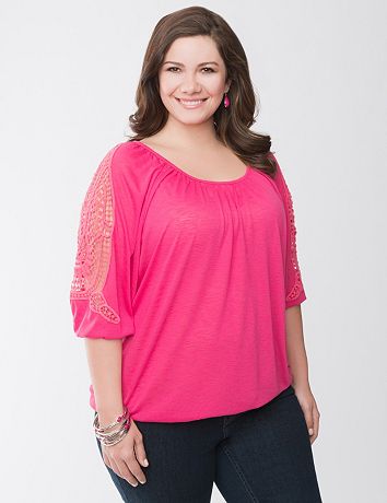 Crochet shoulder top by Lane Bryant