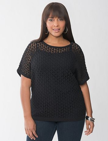 Open Stitch Dolman Sweater by Lane Bryant