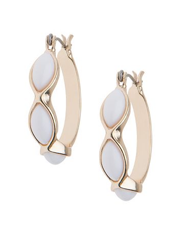 Three stone hoop earrings by Lane Bryant