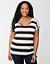 Lace shoulder striped tee