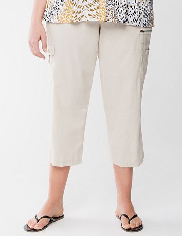 Linen cargo capri by Lane Bryant