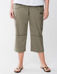 Linen cargo capri by Lane Bryant
