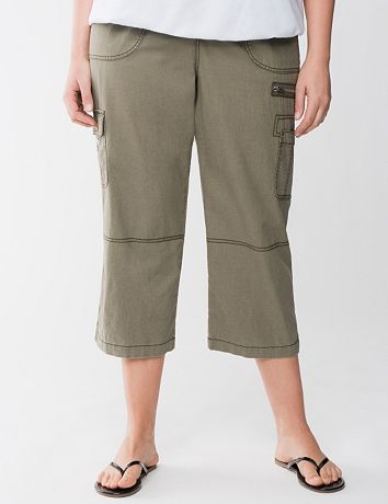 Linen cargo capri by Lane Bryant