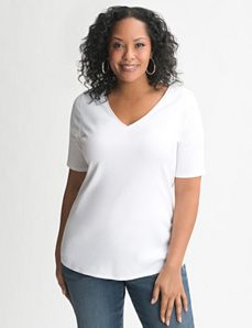 Plus Size V Neck Tee by Lane Bryant