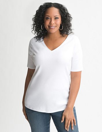 Plus Size V Neck Tee by Lane Bryant