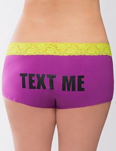 Text Me cotton boyshort