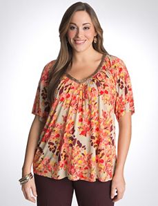 Sequin Floral Top by Lane Bryant
