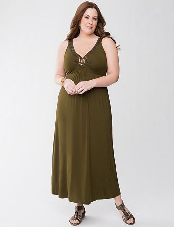 Embellished knit maxi dress by Lane Bryant